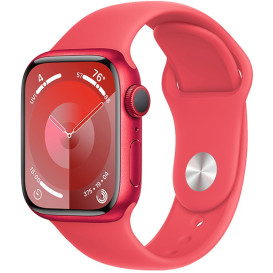 Smartwatch Apple Watch 9 MRXH3QP/A - 41mm GPS aluminium (PRODUCT)RED z paskiem sportowym w kolorze (PRODUCT)RED, rozm. M|L